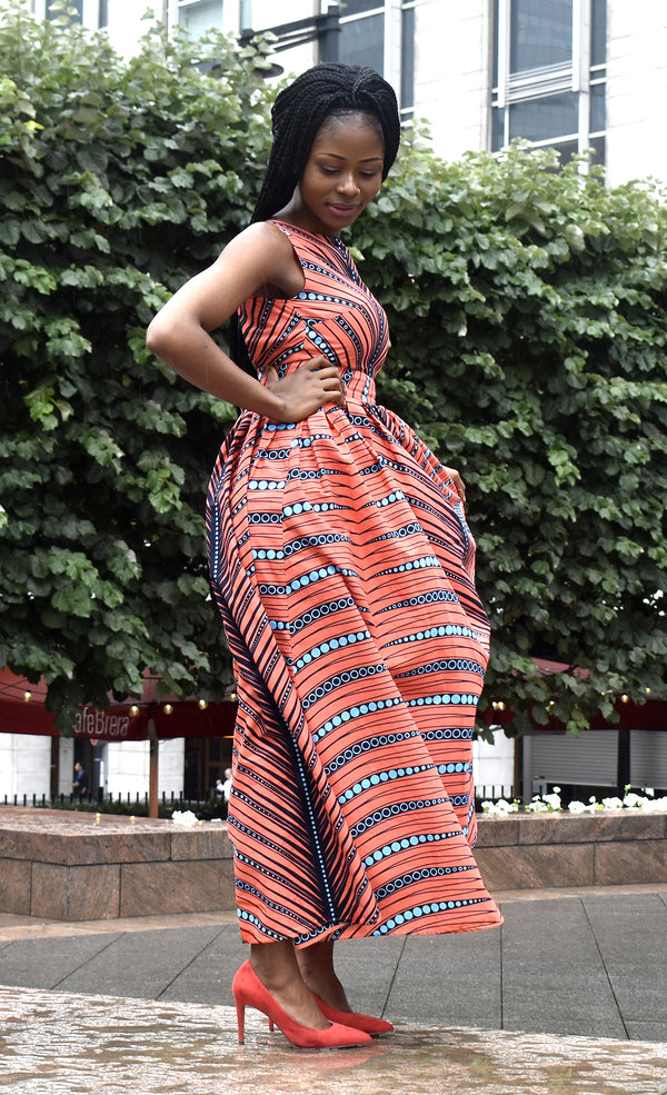 Gabby African print low back maxi dress, Dress - Rufina Designs