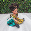 Black Doll - Afro Hair doll - Black Doll in African Print Dress - Nia