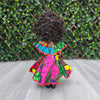 Black Doll - Afro Hair doll - Black Doll in African Print Dress - Nevaeh