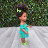 Black Doll - Afro Hair doll - Black Doll in African Print Dress - Zuri