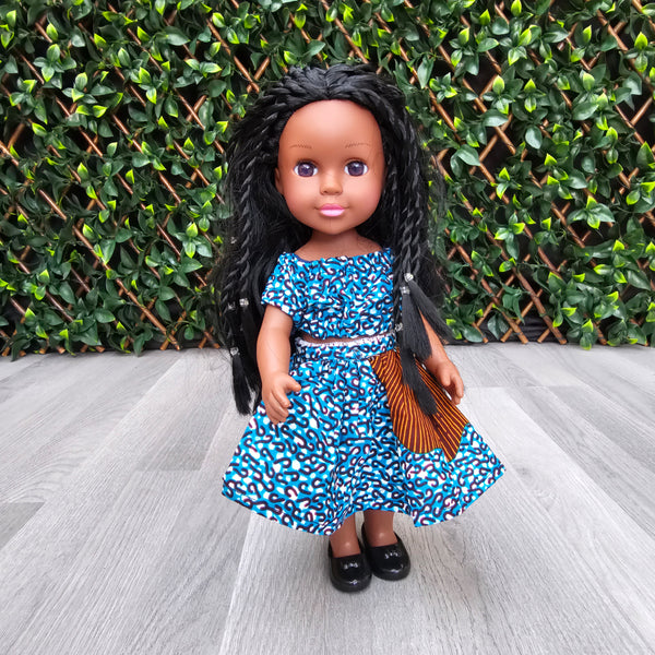 Black Doll - Braided Hair Black Doll - African Doll - Nadia