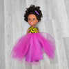 Black Doll - Afro Hair doll - Black Doll in African Print Dress - Yumna