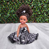 Black Doll - Afro Hair doll - Black Doll in African Print Dress - Ayaan