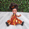 Black Doll - Afro Hair doll - Black Doll in African Print Dress - Cece