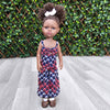 Black Doll - Afro Hair doll - Black Doll in African Print Dress - Aicha