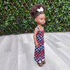 Black Doll - Afro Hair doll - Black Doll in African Print Dress - Aicha