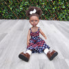 Black Doll - Afro Hair doll - Black Doll in African Print Dress - Aicha