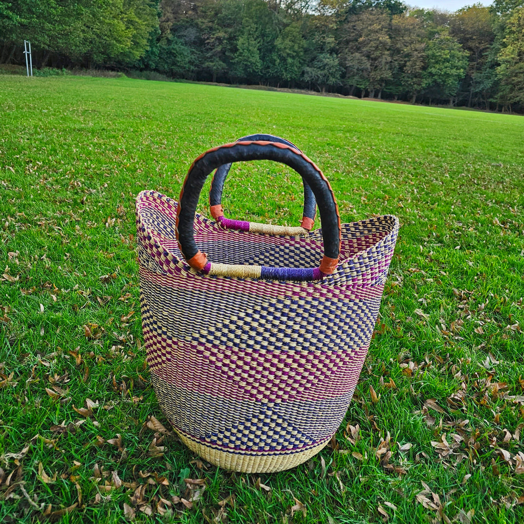 African Straw Basket - U Shopper Basket USB06