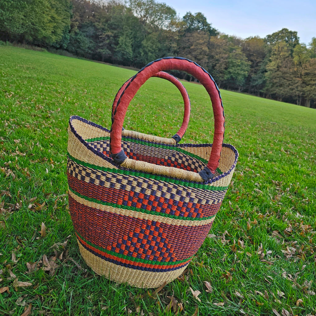 African Straw Basket - U Shopper Basket USB07