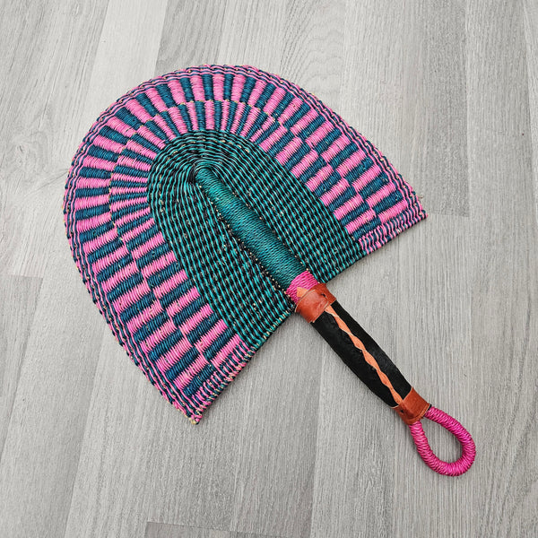 Pink and green bolga fan