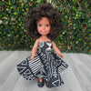 Black Doll - Afro Hair doll - Black Doll in African Print Dress - Ayaan