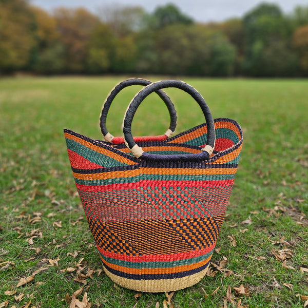 African Straw Basket - U Shopper Basket USB03