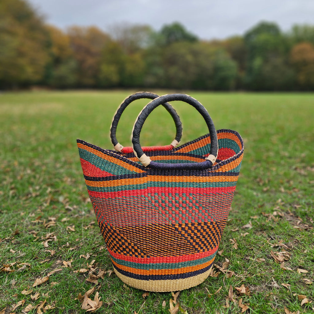 African Straw Basket - U Shopper Basket USB03