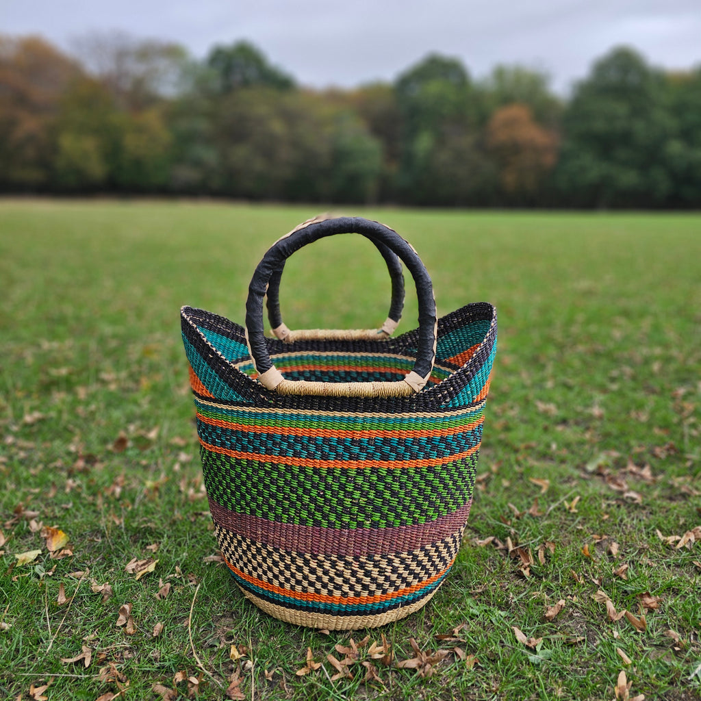 African Straw Basket - U Shopper Basket USB11
