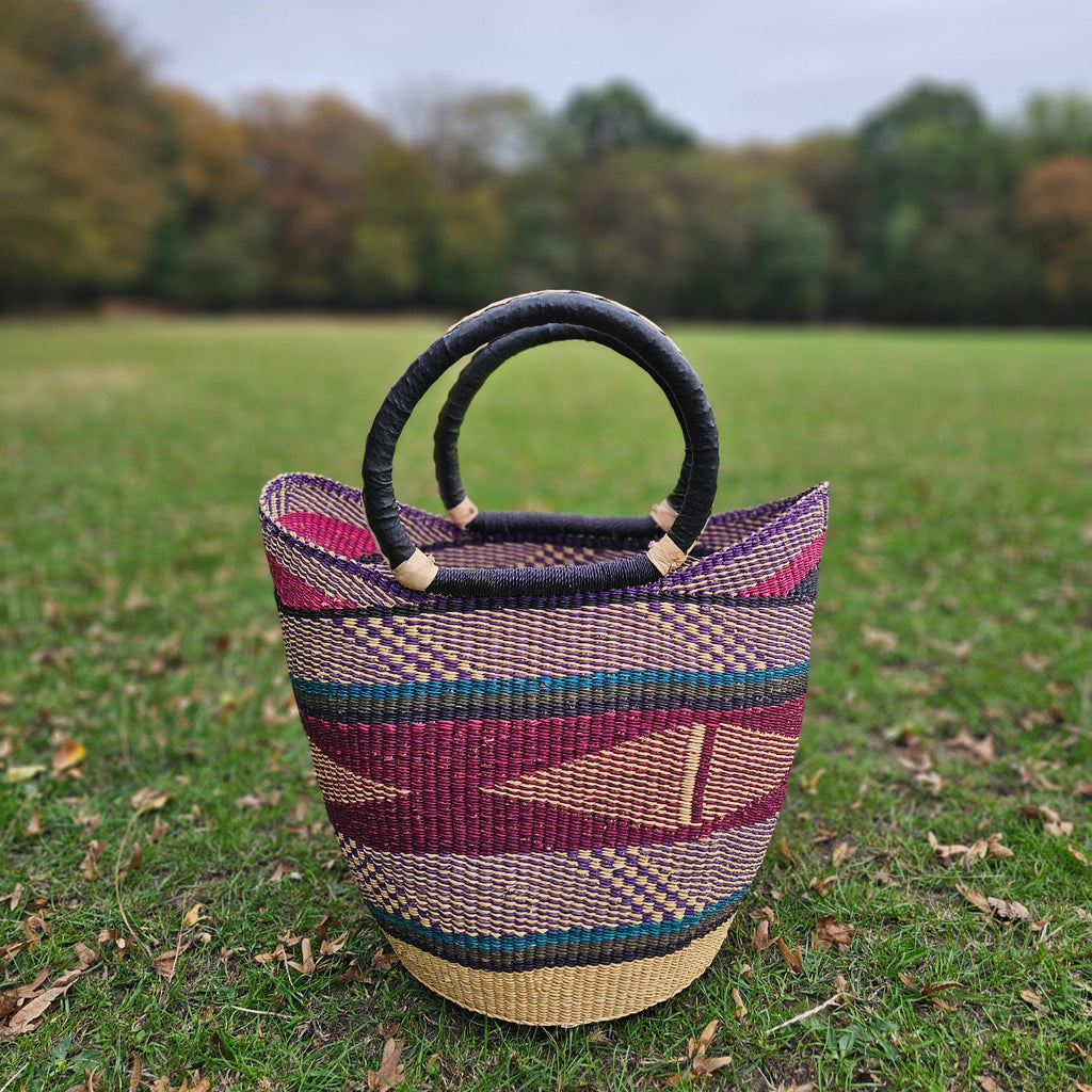 African Straw Basket - U Shopper Basket USB12