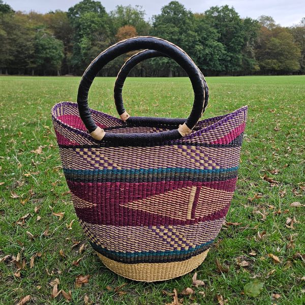 African Straw Basket - U Shopper Basket USB12