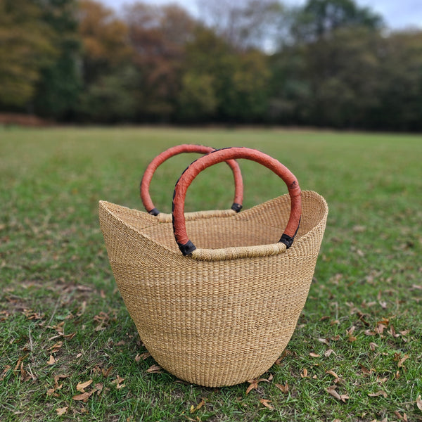 African Straw Basket - U Shopper Basket USB10