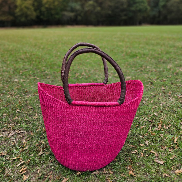 African Straw Basket - U Shopper Basket USB09