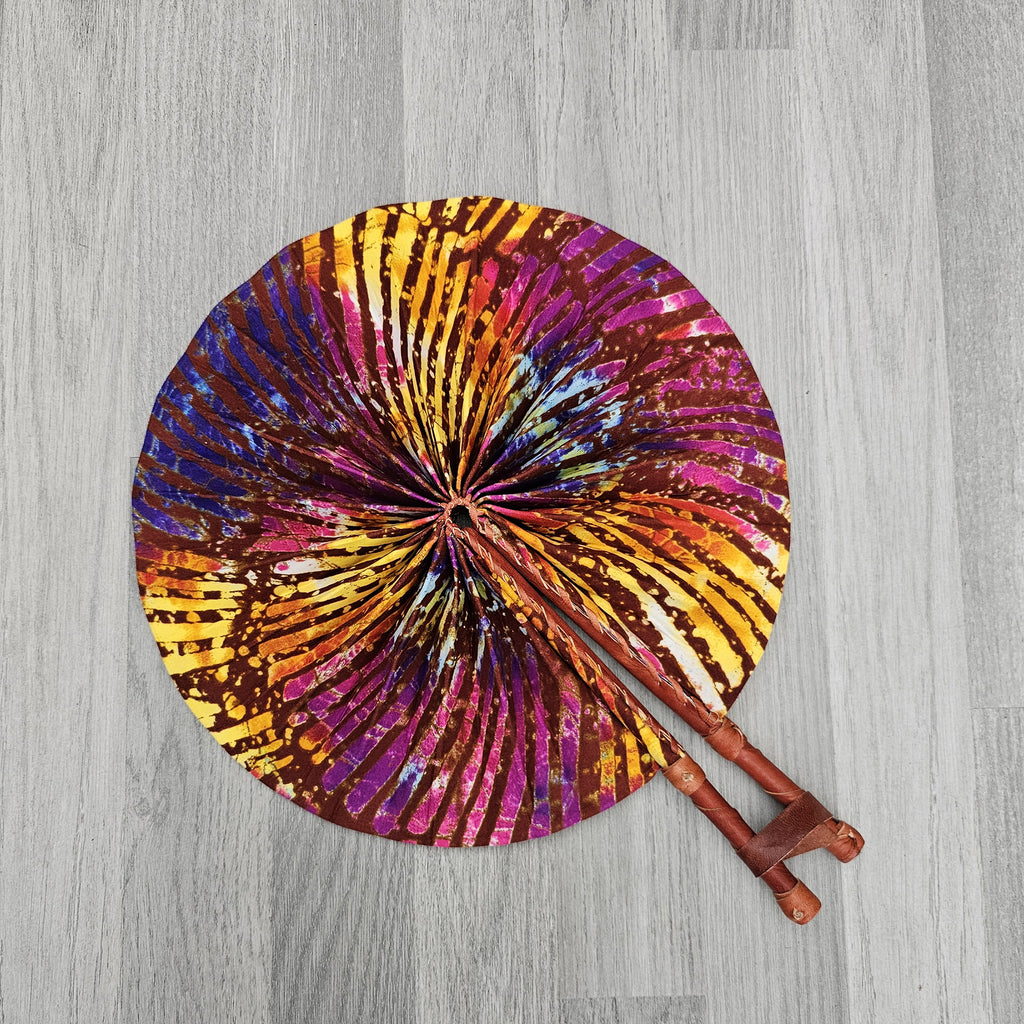 African Print Foldable Hand Fan - AP07