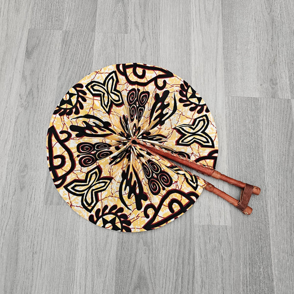 African Print Foldable Hand Fan - AP03