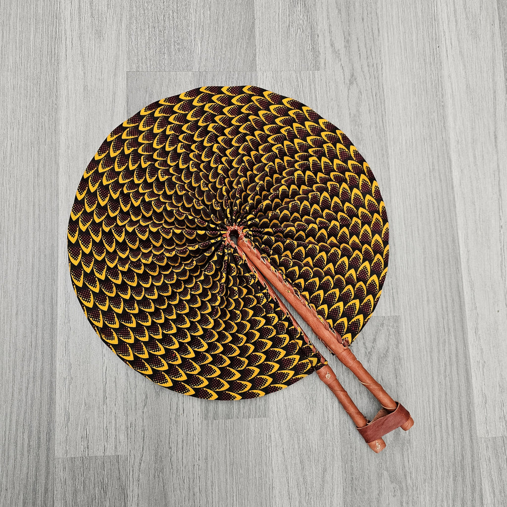 African Print Foldable Hand Fan - AP19