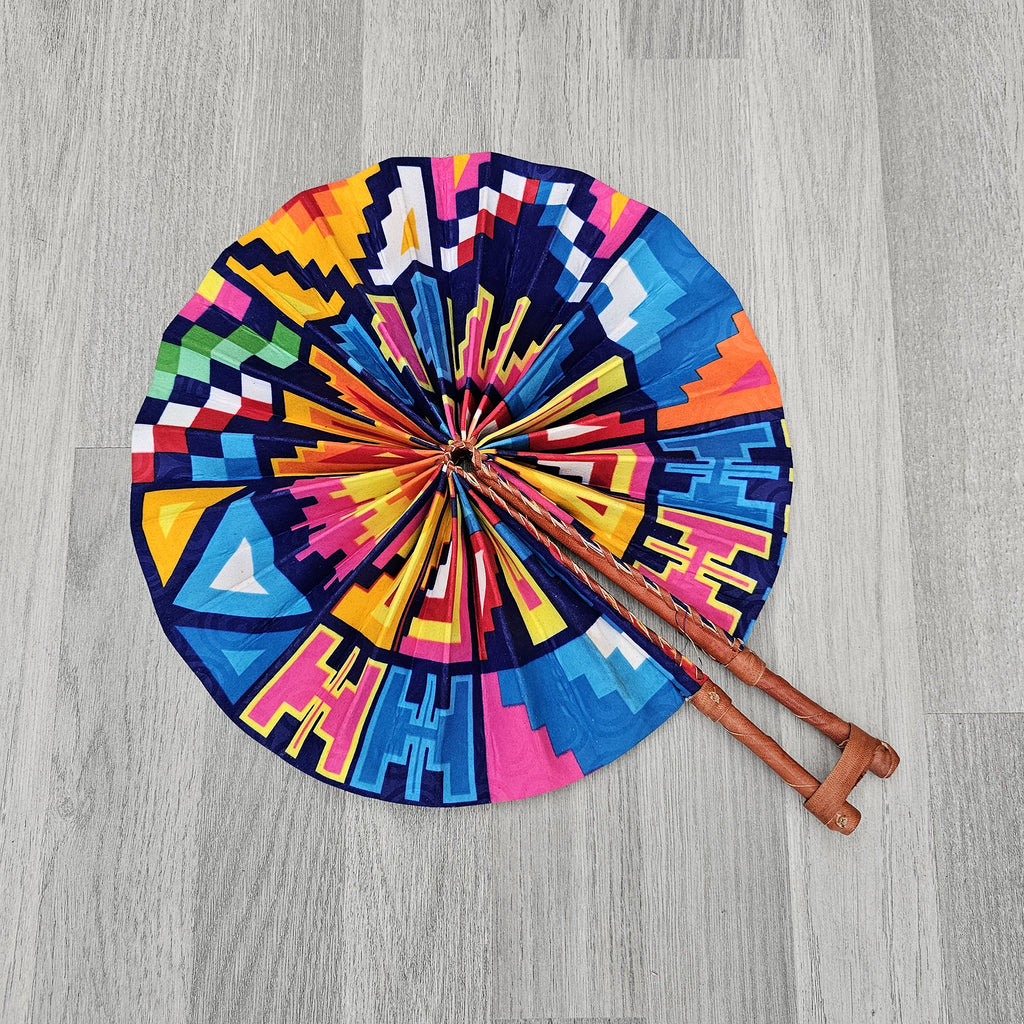 African Print Foldable Hand Fan - AP02