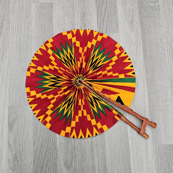 African Print Foldable Hand Fan - AP09