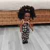 Black Doll in African Print Dress - Black Curly Hair doll - African Doll - Black Baby doll - Mix Race doll