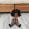 Black Doll in African Print Dress - Black Curly Hair doll - African Doll - Black Baby doll - Mix Race doll