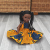 Black Doll in African Print Dress - Black Curly Hair doll - African Doll - Black Baby doll - Mix Race doll