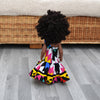 Black Doll in African Print Dress - Black Curly Hair doll - African Doll - Black Baby doll - Mix Race doll