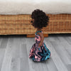 Black Doll in African Print Dress - Black Curly Hair doll - African Doll - Black Baby doll - Mix Race doll