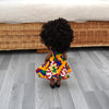 Black Doll in African Print Dress - Black Curly Hair doll - African Doll - Black Baby doll - Mix Race doll