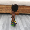 Black Doll in African Print Dress - Black Curly Hair doll - African Doll - Black Baby doll - Mix Race doll