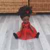 Black Doll in African Print Dress - Black Curly Hair doll - African Doll - Black Baby doll - Mix Race doll