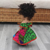 Black Doll in African Print Dress - Black Curly Hair doll - African Doll - Black Baby doll - Mix Race doll