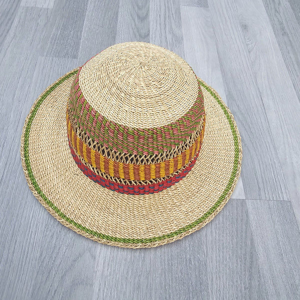 Bolga Hat - African Straw hat - Straw Sun hat BH07_1