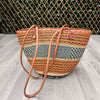 Basket Handbag With Leather Handles 007