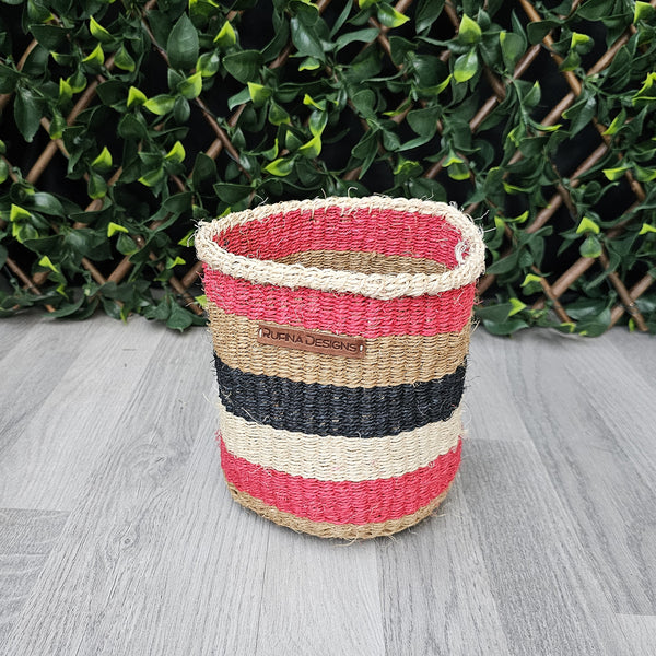 Kenyan Basket - Sisal Basket - KB38 - 6"