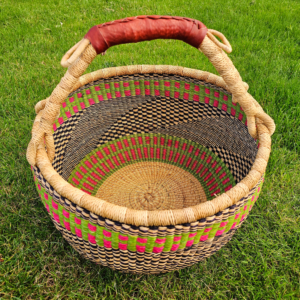 Large Round Straw basket  - African Basket - RB8