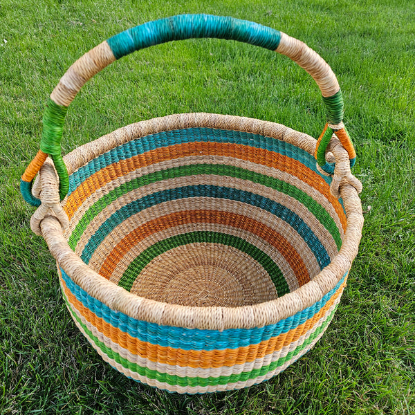 Large Round Straw basket  - African Basket - RB3