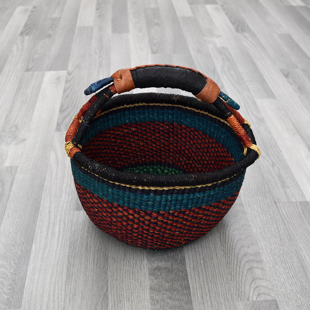 Large Round Straw basket 17 - African Basket - Ghana Basket