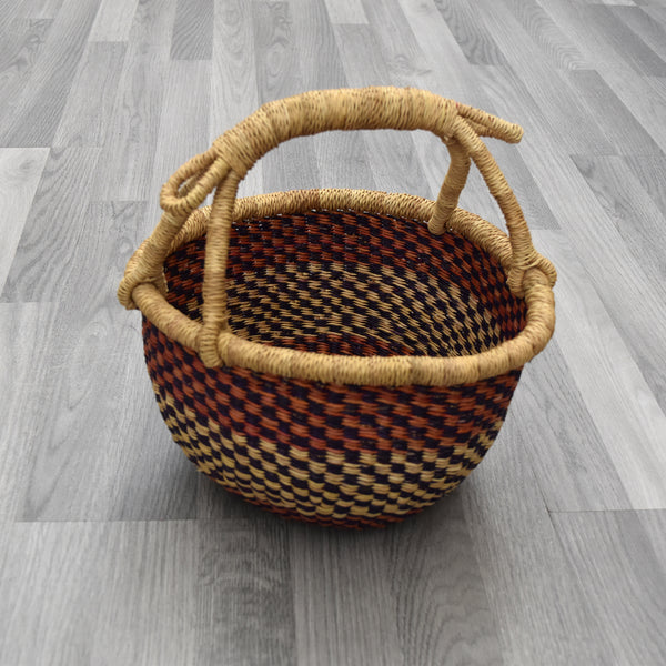 Large Round Straw basket 18 - African Basket - Ghana Basket