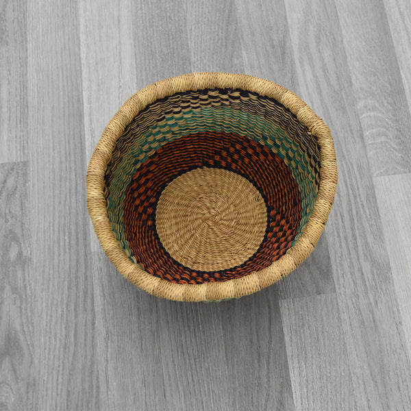 Large Round Straw basket 20 - African Basket - Ghana Basket