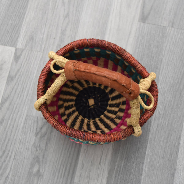 Large Round Straw basket 22 - African Basket - Ghana Basket