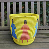 Rwandan Planter Basket - Yellow African Basket - Ganza