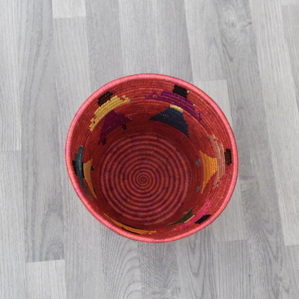 Rwandan Pot Basket Red