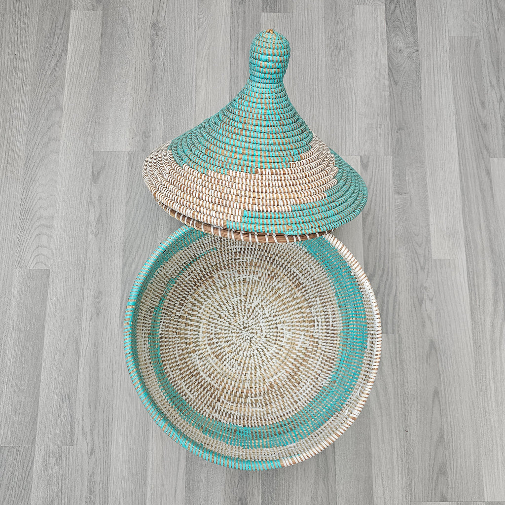 Senegalese Seagrass Basket with Lid - Senegalese Basket – African Storage Basket - SB01_1