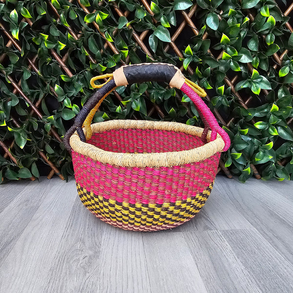 Small Round Straw basket - Ghana Basket - SB14