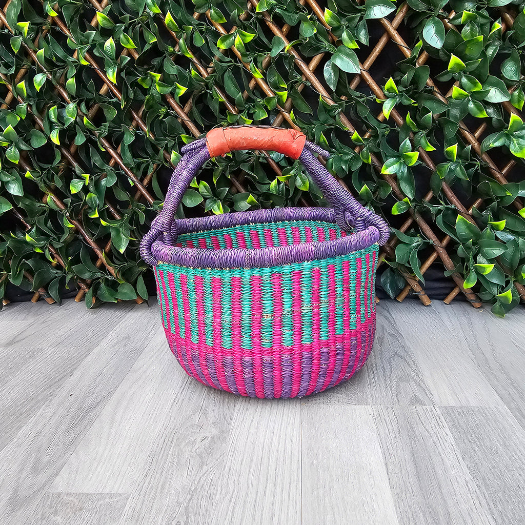 Small Round Straw basket - Ghana Basket - SB13